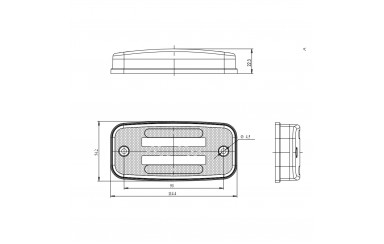 Фонарь габаритный 2 полосы W158 NEON с кронштейном 12-24v WAS