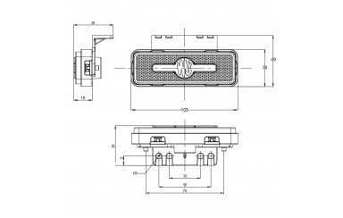 Ліхтар габаритний NEON з кронштейном 12-24v WAS