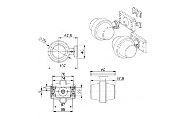 Габарит "HOLLAND STYLE" Желто-красный неон 12-24v HORPOL