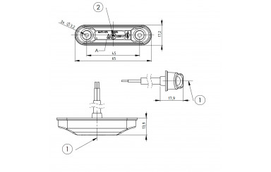 Габаритний ліхтар LD2438 12-24v білий