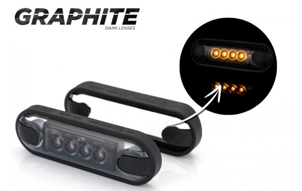 Габаритный фонарь LD3211GR 12-24v Желтый «GRAPHITE» 