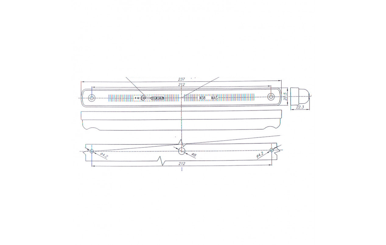 Габаритный фонарь на спойлер W38 184 12-24v красный