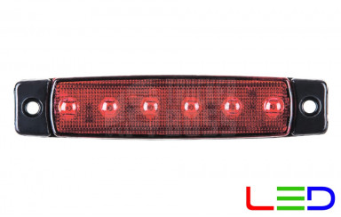 Габаритный фонарь светодиодный Красный 12-24v 6LED FR