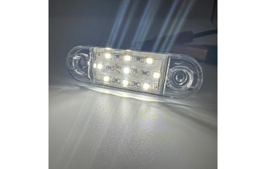 Габаритный фонарик Белый 12-24v 9LED FR