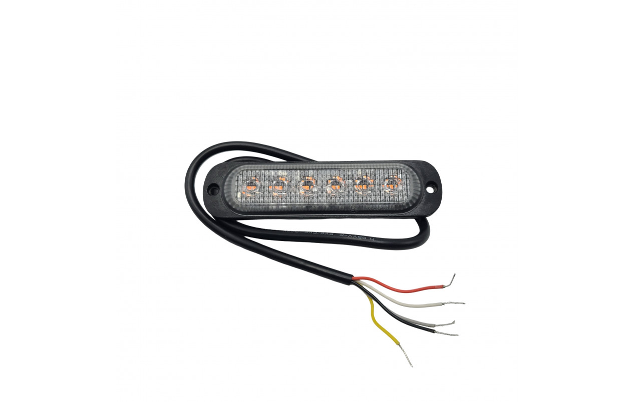 Габарит з функцією стробоскоп-мигалки 6 LED 12-24В Жовтий 18 режимів