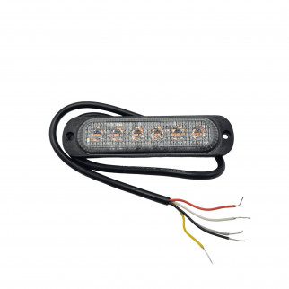 Габарит з функцією стробоскоп-мигалки 6 LED 12-24В Жовтий 18 режимів