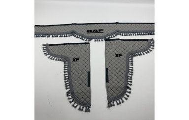 Комплект штор эко-кожа "DAF" Серый PREMIUM