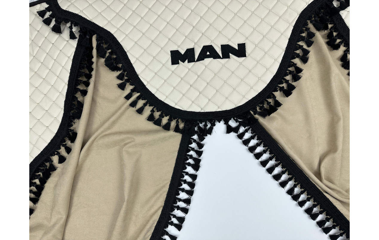 Комплект штор эко-кожа "MAN" Белый PREMIUM