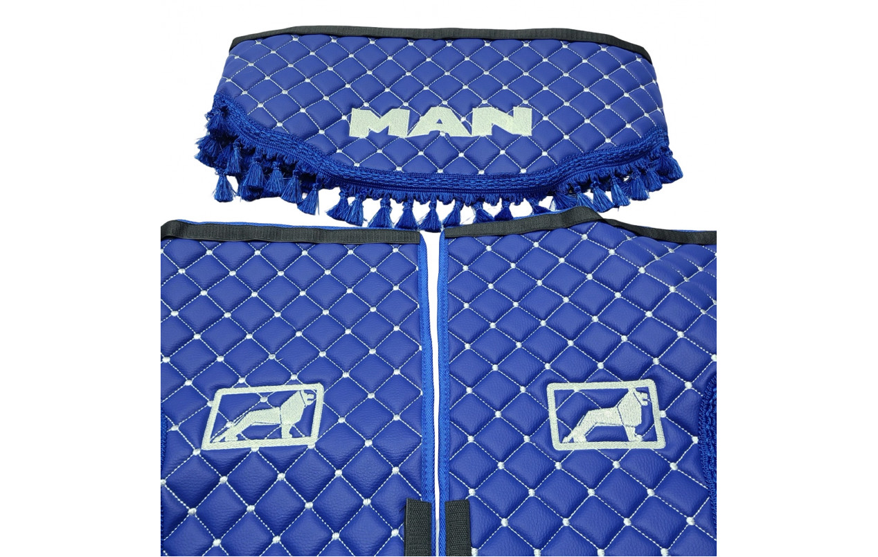 Шторки эко-кожа "MAN" Синие PREMIUM