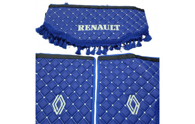 Шторки эко-кожа "Renault" Синие PREMIUM