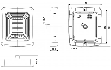 Задний фонарь прицепа 12-24v LED HORPOL LZD2877